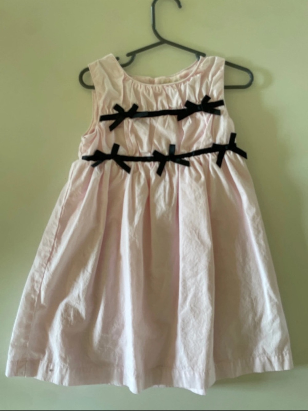 btween Light Pink Dress with Black Bow Accents